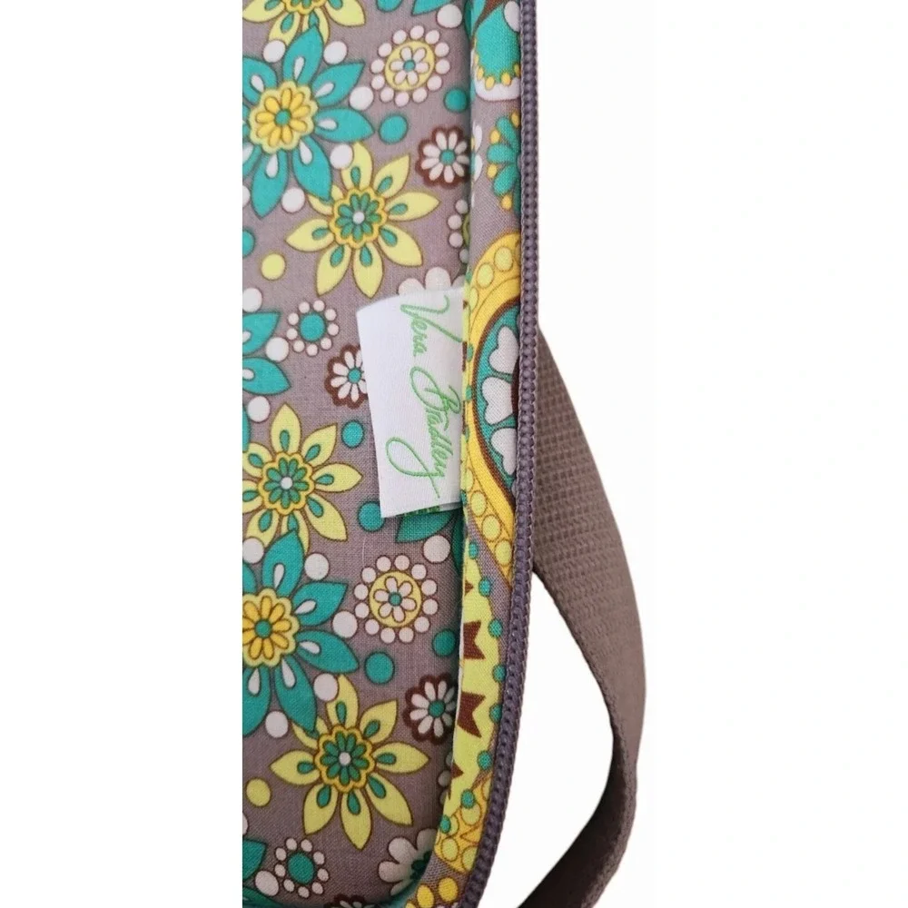 Vera Bradley Laptop‎ Hardshell Quilted Crossbody Bag Yellow Turquoise Paisley